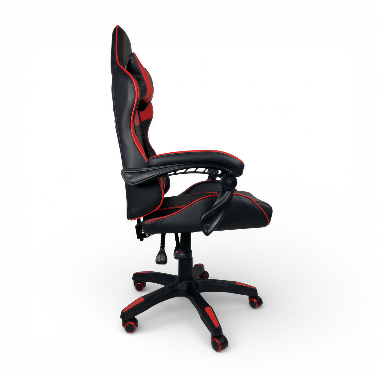 Powerlan Turan Sedia Gaming Reclinabile in Ecopelle Rossa e Nera con 2 Cuscini